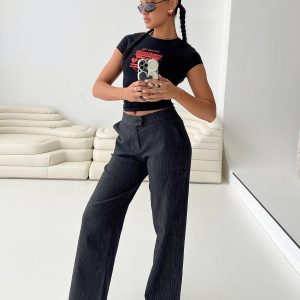 Jeller Pinstripe Pants Black Petite