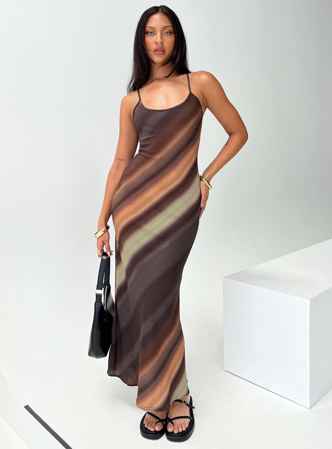 Otillie Maxi Dress Brown Multi - Image 7