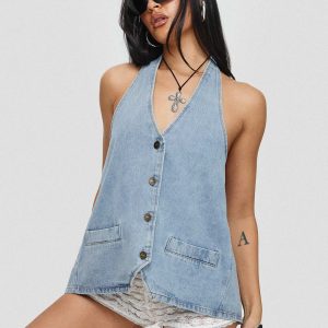 Hills Halter Washed Blue
