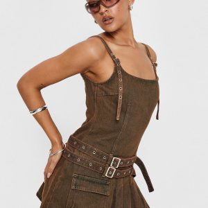 Biker Mini Dress Petrol