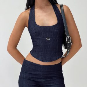 Nasya Halter Top Indigo