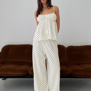 Cassini Set White Polka