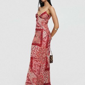 Sugar Plum Maxi Dress Red Paisley
