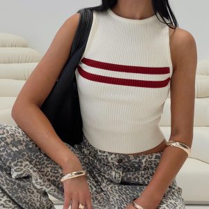 Bonisa Vest Ivory / Red