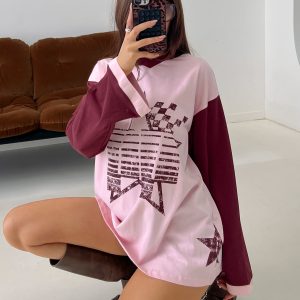 Starletta Long Sleeve Moto Top Pink