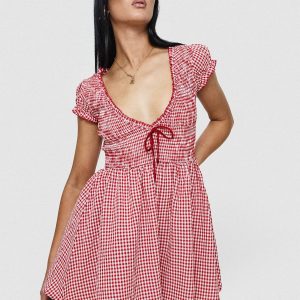 Wescott Gingham Playsuit Red / White