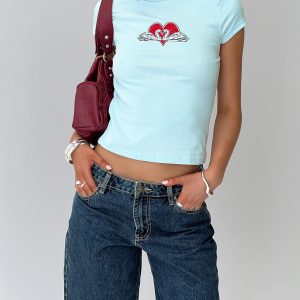 Sweet Swans Baby Tee Blue