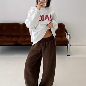Siberia Fleece Track Pant Chocolate Brown