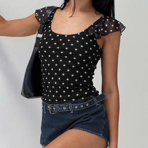Beckinsale Polka Top Black