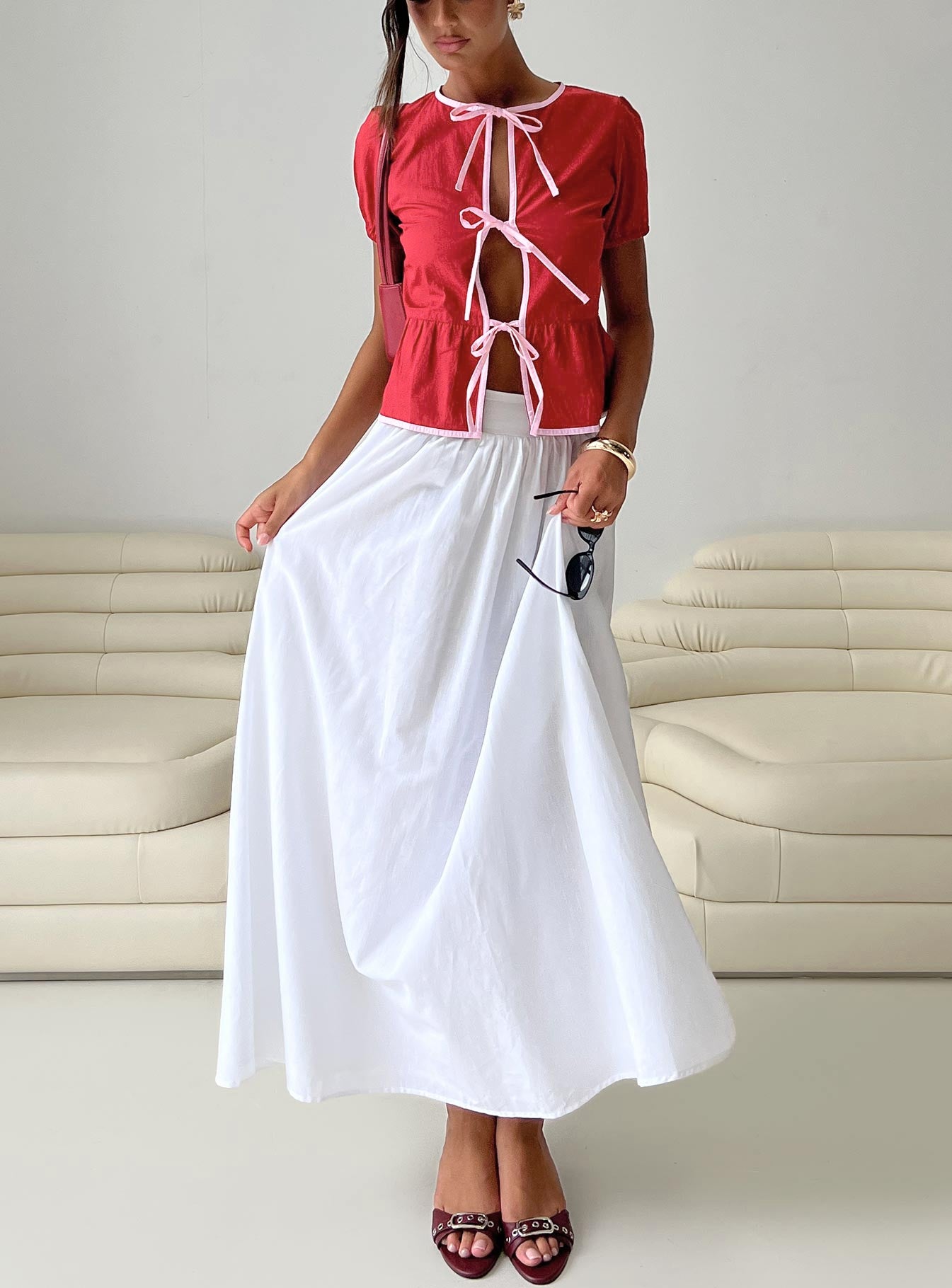 Valerio Maxi Skirt White - Image 5