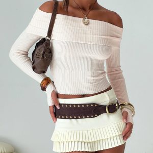 Morley Off Shoulder Sweater Cream