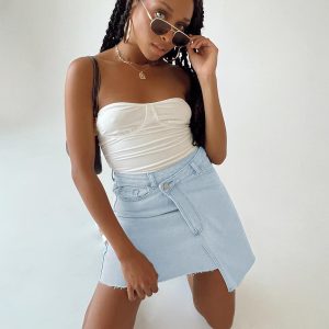 Ryder Light Wash Denim Skirt Denim