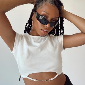 Arian Cut Out Tee White