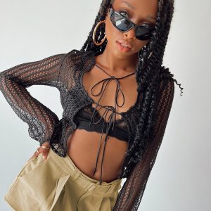 Norland Sheer Top Black