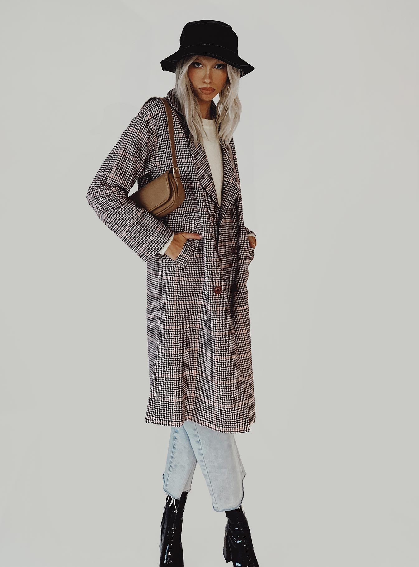 Parisa Winter Check Coat Multi - Image 6