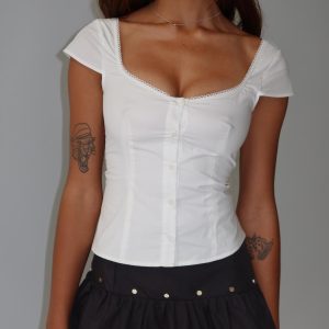 Transcendence Button Up Top White