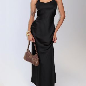 Alter Egos Drape Maxi Dress Black