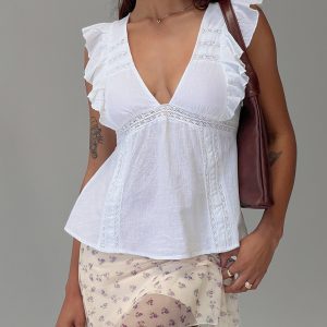 Luannah Babydoll Top White