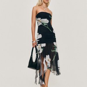 Nektaria Strapless Midi Dress Multi