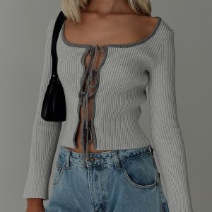 Tahlea Long Sleeve Top Grey