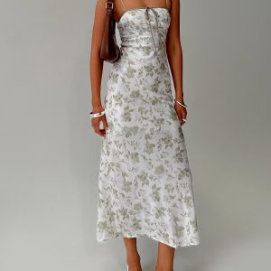 Vasiliki Maxi Dress White / Green Floral