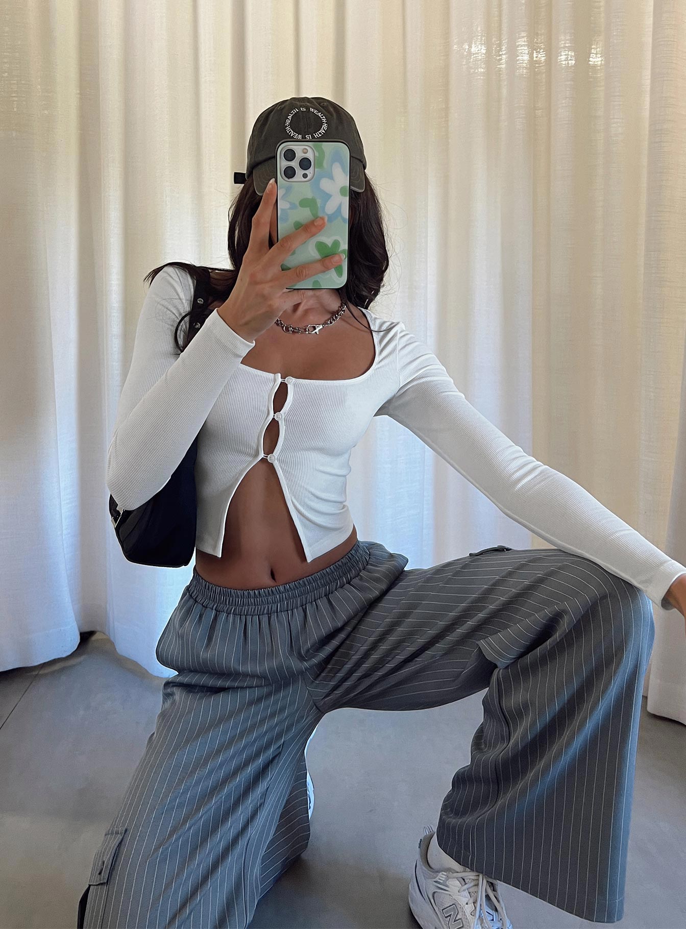 Lista Elastic Pocket Pants Grey Pinstripe - Image 6