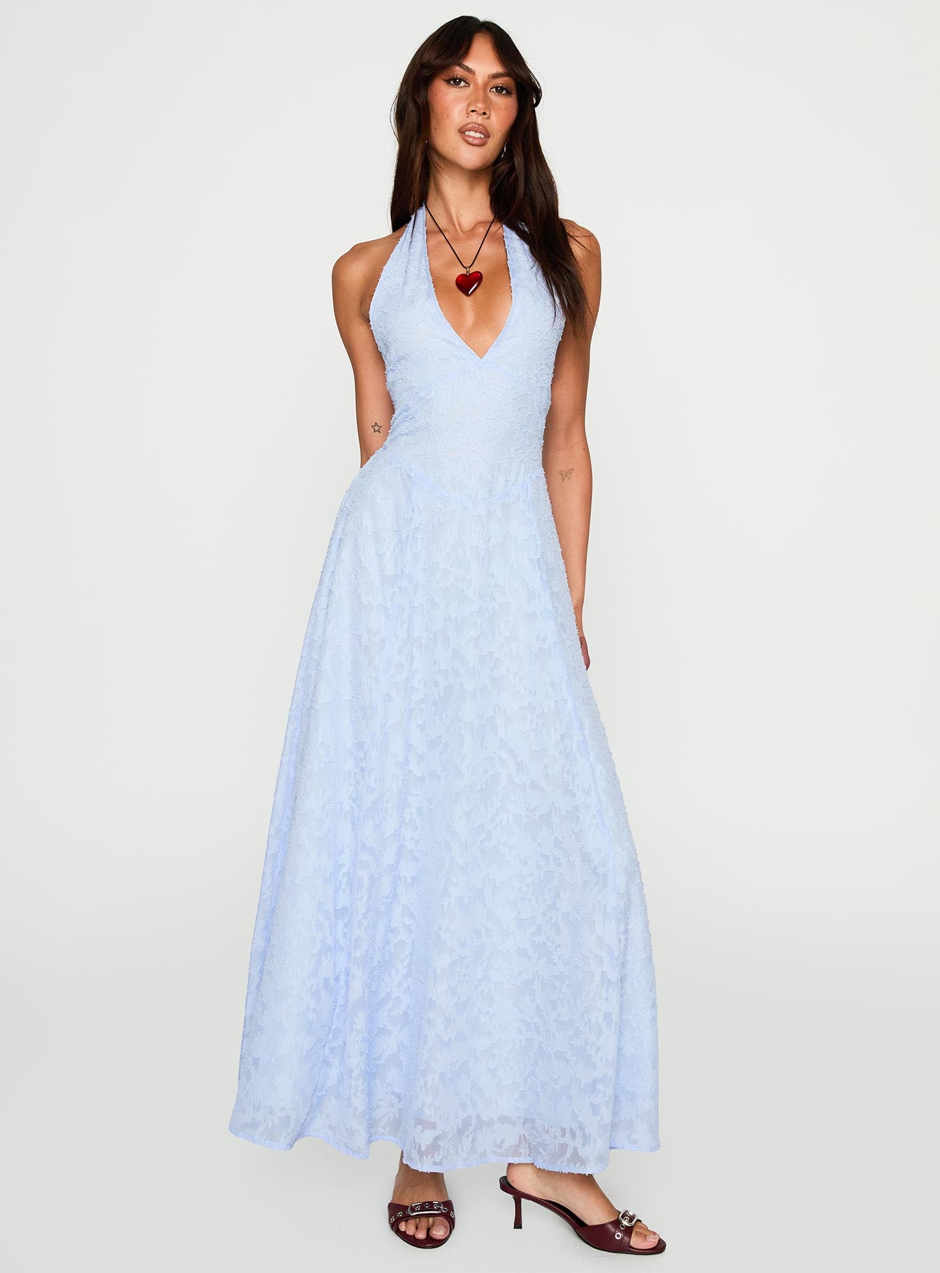 Hours In Silence Drop Waist Maxi Dress Blue