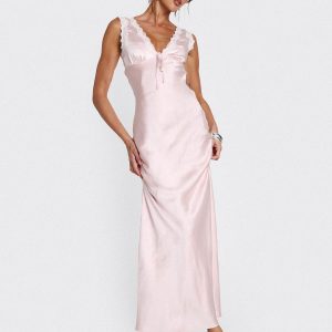 Liliya Lace Maxi Dress Pink