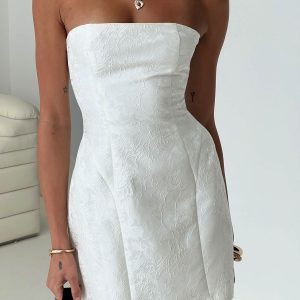Heaven Sent Strapless Mini Dress White