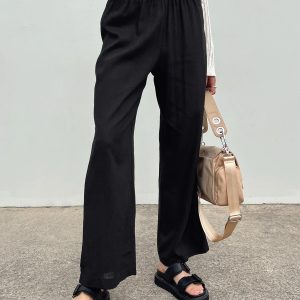 Louis Linen Blend Pants Black