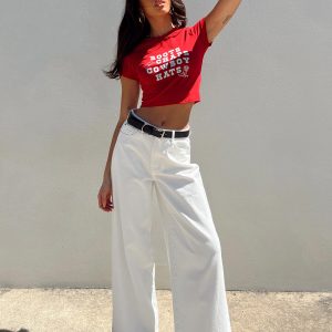 Patridge Wide Leg Jeans White