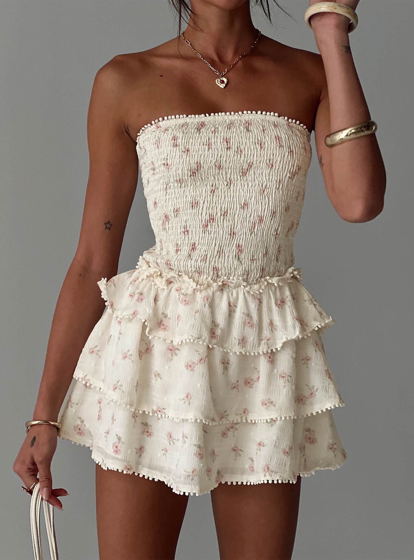 Sunkiss Frill Mini Dress Floral - Image 8