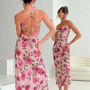 Ara Maxi Dress Pink Floral