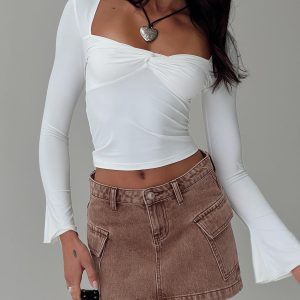 Clyne Long Sleeve Top White