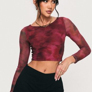 Stilla Long Sleeve Top Red