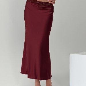 The Charmaine Maxi Skirt Burgundy