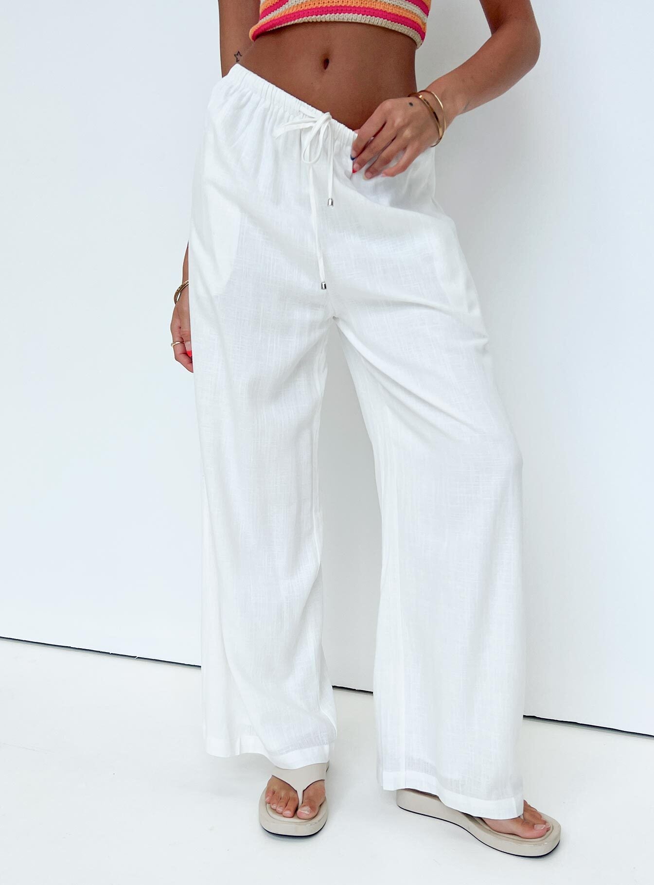 Ogilvie Linen Blend Pants White Petite - Image 6