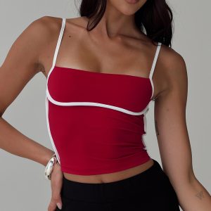 Maidenwell Contrast Top Red