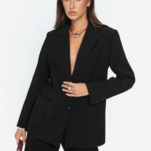 Crowd Pleaser Oversized Blazer Black