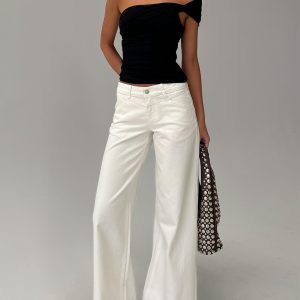 Catiana Low Rise Wide Leg Jeans White
