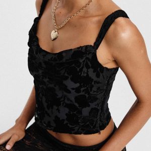 Devore Cami Black Floral
