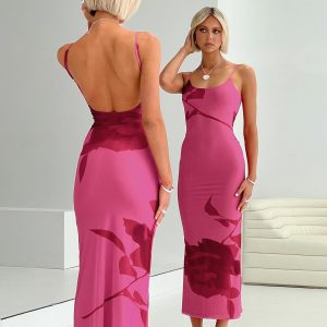 Knox Maxi Dress Hot Pink Floral