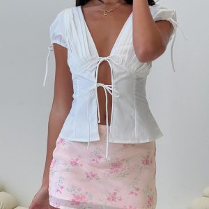 Incomparable Pleated Bust Top White