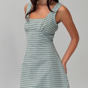 Dasha Mini Dress Blue / Brown Check