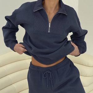 Dream Fleece Quarter Zip Sweatshirt Navy