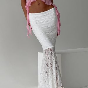 Date Night Maxi Skirt White