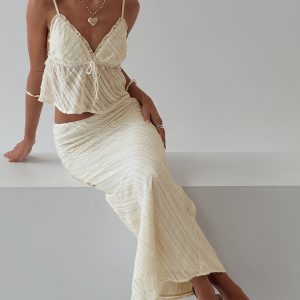 Jacintha Maxi Skirt Cream