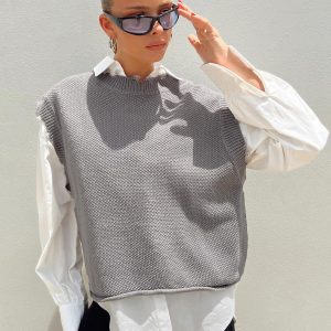 Adler Knit Vest Grey