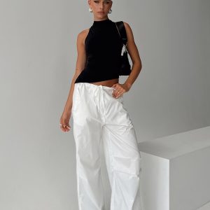 Blessings Tie Front Cotton Pant White