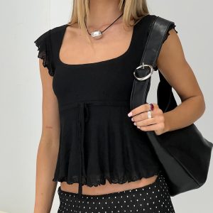 Auroraah Frill Top Black